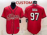 Men's San Francisco 49ers Custom New Red With Patch Cool Base Stitched Baseball Jersey,baseball caps,new era cap wholesale,wholesale hats